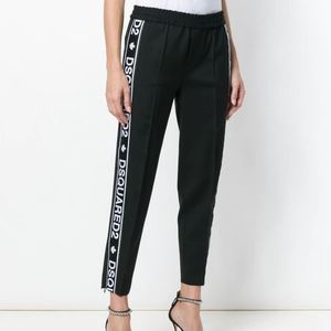 Dsquared cropped logo stripe track pants